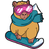 Cool Capybara Snowboard Winter Sport