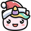 Sombrero de Papá Noel con Cara de Unicornio Kawaii