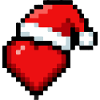 Pixel Art Herz Weihnachtsmütze Gamer 8-Bit
