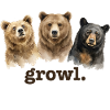 Bears Growl Funny Bear Lover Growl