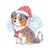 Snow dog Christmas hat