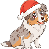Dog Christmas Cartoon Santa