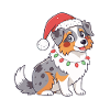 Dog Christmas Cartoon Festive