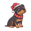 Christmas Puppy in Santa Hat