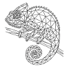 Geometrischer Chamäleon Wireframe