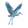 Cigogne bleue | Grue bleue géométrique
