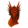 Flammender Lowpoly Drache