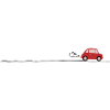 Red car on the road