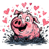 Love Heart Piggy Splash
