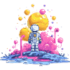 Astronaut auf Farbplanet