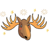 Moose with stars Christmas