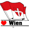 Drapeau de Vienne avec cœur