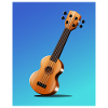 Cartoon Acoustic Guitar Poster