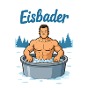 Eisbader Muskelmann im Eisbad