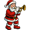 Santa Trumpet Christmas Scene