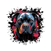 Farbenexplosions Pitbull Porträt