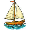Coastal Sailboat Illustration