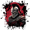 Spartan Warrior with Blood Splatter