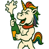 Einhorn-Popping-Flasche Spaß Festliche Maskottchenkunst