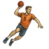 Handball players in attack