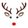 Minimal Reindeer Face