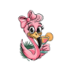 Funny flamingo with saying and cocktail