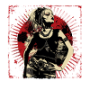 Rebellious woman in grunge rock style