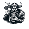 Wikinger mit Axt und Bierkrug Illustration