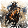 Wildwest Reiter Dynamik-Malstil