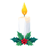 Christmas Candle & Holly