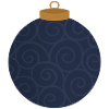 Navy Swirl Ornament