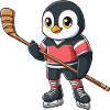 Lustiger Pinguin Hockey Spieler Cartoon Eishockey 