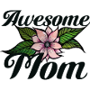 Awesome Mom Floral Emblem