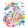 Dragon Castle Fantasy Magic Mythology Creature