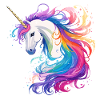 Regenbogen-Einhorn Kopf Portrait