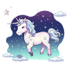 Pastell-Einhorn Sternenhimmel