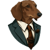 Dachshund in suit