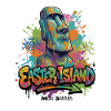 Moai – Gardiens de l’île de Pâques - Graffiti vibrant