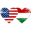 Drapeau USA-Hongrie Cœur utilisé