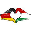 Germany Hungary Flag Heart used