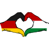 Germany Hungary Flag Heart
