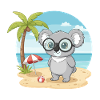 Süßer Koala mit Brille Strand-Sommerurlaub