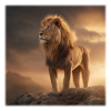 Löwenkönig Majestätisch im Abendlicht