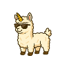 Coole Alpaka mit Einhornhorn