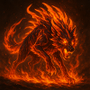 Lava-flaming wolf
