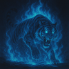 Blue Neon Tiger Flame
