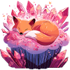 Little Fox on Crystal Cupcake