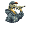 Rapper snake in hoodie