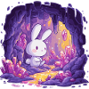Crystal Cave Bunny in Purple Light