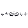 Ski goggles skiers skiing ECG heartbeat